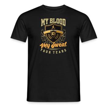 Joueur de football Mon sang Transpire tes larmes - T-shirt homme - noir - Devant - AI Model Male 178 light (178cm)