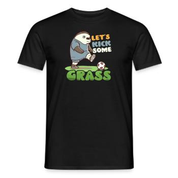 Soccer Player Kick Some Grass - Men's T-Shirt - black - Front - AI Model Male 178 light (178cm)