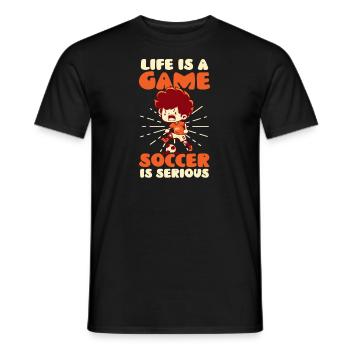 Soccer Player Life Game Soccer Serious - Men's T-Shirt - black - Front - AI Model Male 178 light (178cm)
