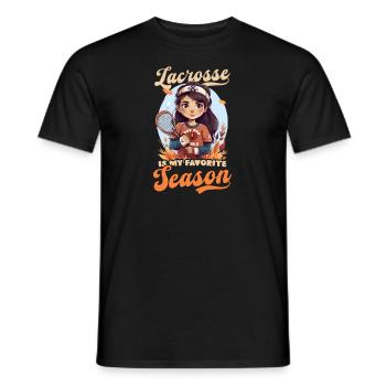 Thanksgiving Lacrosse Lacrosse Lieblingsjahreszeit - Männer T-Shirt - Schwarz - Vorne - AI Model Male 178 light (178cm)