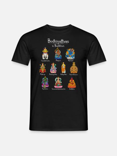 Bodhisattvas - Buddhistische Götter - Männer T-Shirt - Schwarz