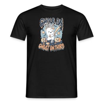 Halloween-Baseball-Ghoul an erster, Geist an dritter Stelle - Männer T-Shirt - Schwarz - Vorne - AI Model Male 178 light (178cm)