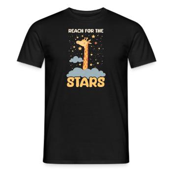 Girafe Atteindre les étoiles - T-shirt homme - noir - Devant - AI Model Male 178 light (178cm)