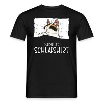 Offizielles Schlafshirt Japanische Bobtail Katze - Männer T-Shirt - Schwarz - Vorne - AI Model Male 178 light (178cm)