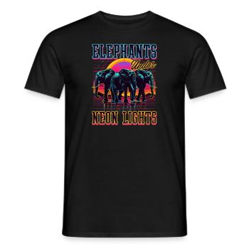 Elefantenelefanten unter Neonlichtern - Männer T-Shirt - Schwarz - Vorne - AI Model Male 178 light (178cm)