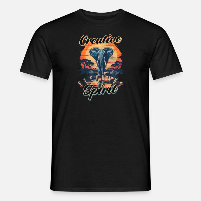 Éléphant créatif de l’éléphant - T-shirt homme - noir