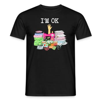 Couture, couture, couture, courtepointe - T-shirt homme - noir - Devant - AI Model Male 178 light (178cm)