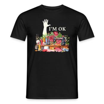Couture, couture, couture, courtepointe - T-shirt homme - noir - Devant - AI Model Male 178 light (178cm)