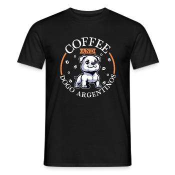 Café et Dogue Argentin - T-shirt homme - noir - Devant - AI Model Male 178 light (178cm)