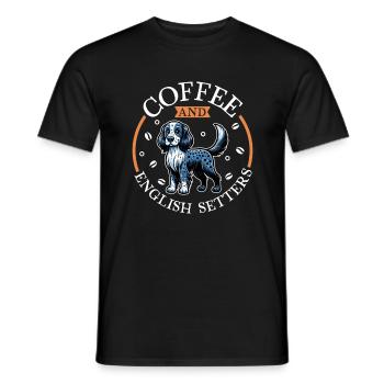 Café et Setter Anglais - T-shirt homme - noir - Devant - AI Model Male 178 light (178cm)