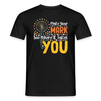 Dot Day Make Your Sign Art Teacher - Men's T-Shirt - black - Front - AI Model Male 178 light (178cm)