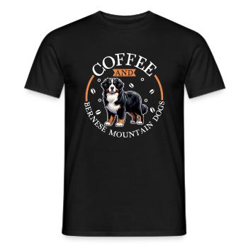 Café et bouvier bernois - T-shirt homme - noir - Devant - AI Model Male 178 light (178cm)