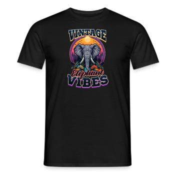Elephant Vintage Elephant Vibes - T-shirt homme - noir - Devant - AI Model Male 178 light (178cm)