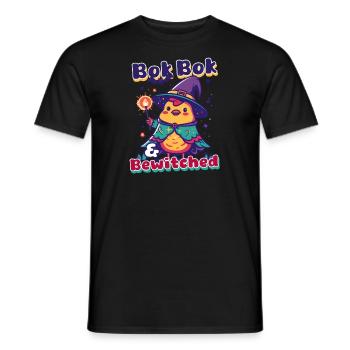 Halloween Chicken Bok Bok And Bewitched - Men's T-Shirt - black - Front - AI Model Male 178 light (178cm)