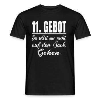 11 Gebot Du Sollst Mir Nicht Auf Den Sack Gehen - Männer T-Shirt - Schwarz - Vorne - AI Model Male 178 light (178cm)