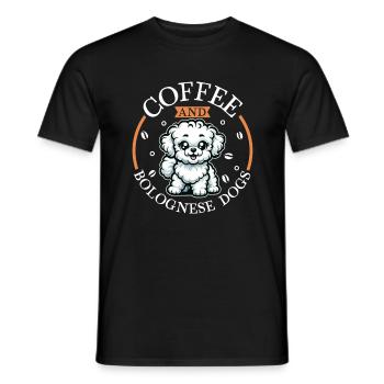 Kaffee und Bologneser - Männer T-Shirt - Schwarz - Vorne - AI Model Male 178 light (178cm)