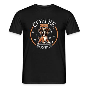 Kaffee und Boxer - Männer T-Shirt - Schwarz - Vorne - AI Model Male 178 light (178cm)