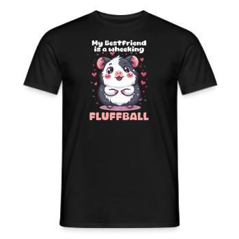Meerschweinchen Mein Bester Freund Ist Ein Keuchender Flauschball - Männer T-Shirt - Schwarz - Vorne - AI Model Male 178 light (178cm)