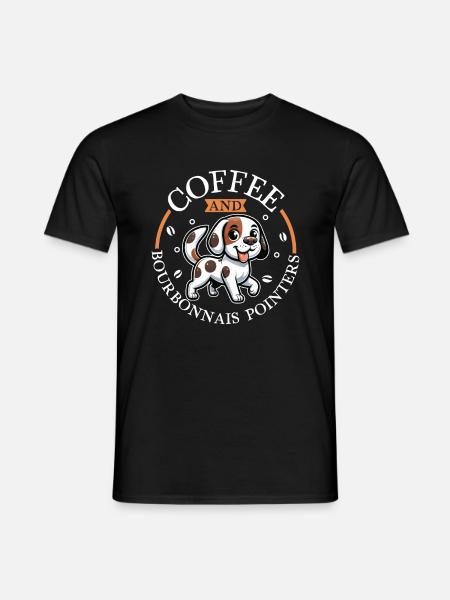 Coffee and Braque du Bourbonnais - Men's T-Shirt - black