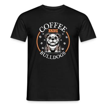Kaffee und Bulldogge - Männer T-Shirt - Schwarz - Vorne - AI Model Male 178 light (178cm)