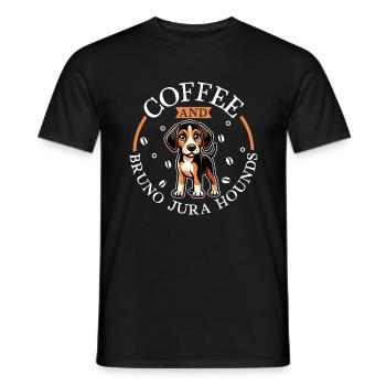 Kaffee und Jura Laufhund - Männer T-Shirt - Schwarz - Vorne - AI Model Male 178 light (178cm)