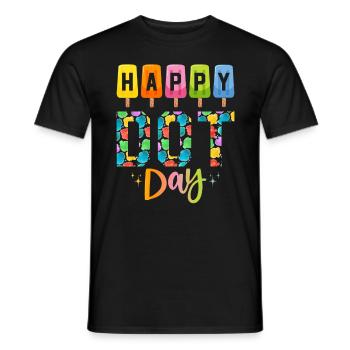 International Colorful Dots Day - Men's T-Shirt - black - Front - AI Model Male 178 light (178cm)