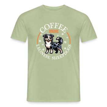 Coffee and Carea Leonés - Men's T-Shirt - sage - Front - AI Model Male 178 light (178cm)