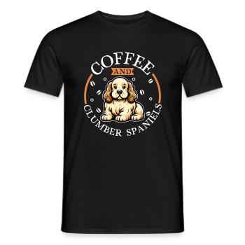 Coffee and Clumber Spaniel - Men's T-Shirt - black - Front - AI Model Male 178 light (178cm)