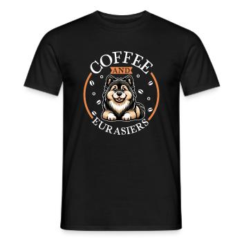 Coffee and Eurasier - Men's T-Shirt - black - Front - AI Model Male 178 light (178cm)