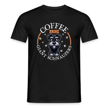 Café et schnauzer géant - T-shirt homme - noir - Devant - AI Model Male 178 light (178cm)