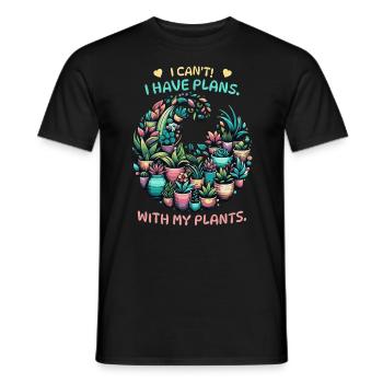Jardiniers et amoureux des plantes avec des plantes de balcon - T-shirt homme - noir - Devant - AI Model Male 178 light (178cm)