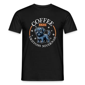 Café et Griffon Nivernais - T-shirt homme - noir - Devant - AI Model Male 178 light (178cm)