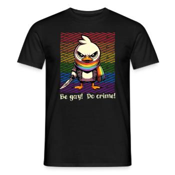 Be Gay Do Crime Mois de la fierté LGBTQ - T-shirt homme - noir - Devant - AI Model Male 178 light (178cm)