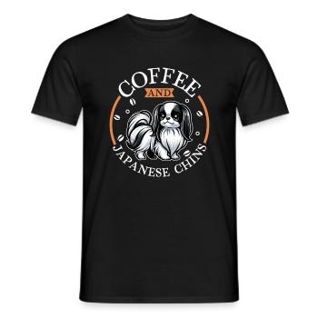 Coffee and Japan Chin - Men's T-Shirt - black - Front - AI Model Male 178 light (178cm)