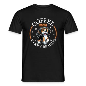 Café et Kerry Beagle - T-shirt homme - noir - Devant - AI Model Male 178 light (178cm)