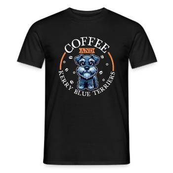 Kaffee und Kerry Blue Terrier - Männer T-Shirt - Schwarz - Vorne - AI Model Male 178 light (178cm)