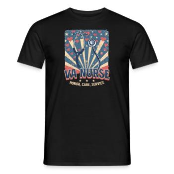 VA Krankenschwester VA Krankenschwester: Ehre, Fürsorge, Dienst - Männer T-Shirt - Schwarz - Vorne - AI Model Male 178 light (178cm)