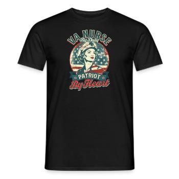 Infirmière VA Infirmière VA par devoir, patriote par cœur - T-shirt homme - noir - Devant - AI Model Male 178 light (178cm)