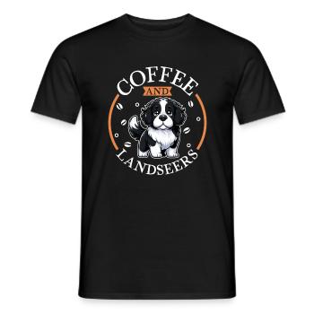 Café et Landseer - T-shirt homme - noir - Devant - AI Model Male 178 light (178cm)