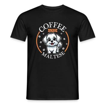 Kaffee und Malteser - Männer T-Shirt - Schwarz - Vorne - AI Model Male 178 light (178cm)