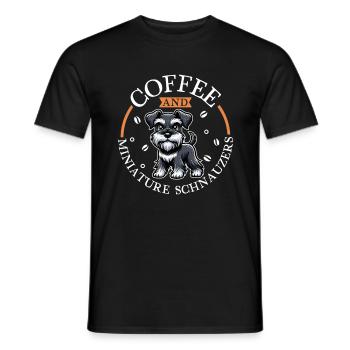 Kaffee und Zwergschnautzer - Männer T-Shirt - Schwarz - Vorne - AI Model Male 178 light (178cm)