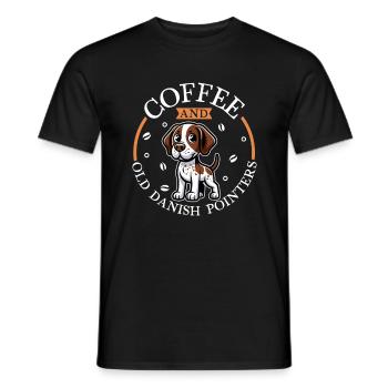 Kaffee und Altdänischer Vorstehhund - Männer T-Shirt - Schwarz - Vorne - AI Model Male 178 light (178cm)