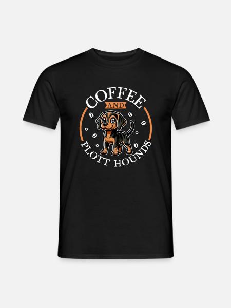 Coffee and Plott Hound - Men's T-Shirt - black