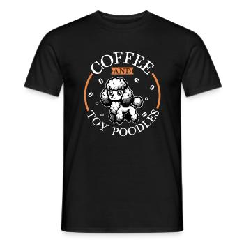 Coffee and Toy Poodle - Men's T-Shirt - black - Front - AI Model Male 178 light (178cm)