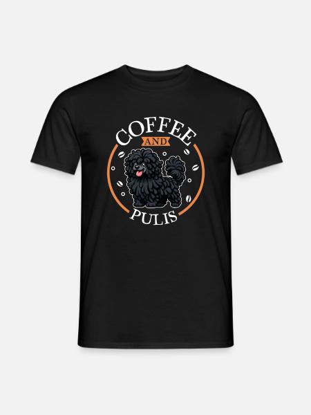 Coffee and Puli - Men's T-Shirt - black