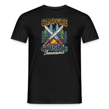 Camp Chef Lagerfeuer Küche Genießer - Männer T-Shirt - Schwarz - Vorne - AI Model Male 178 light (178cm)