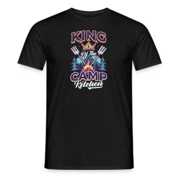 Camp-Chef König der Camp-Küche - Männer T-Shirt - Schwarz - Vorne - AI Model Male 178 light (178cm)