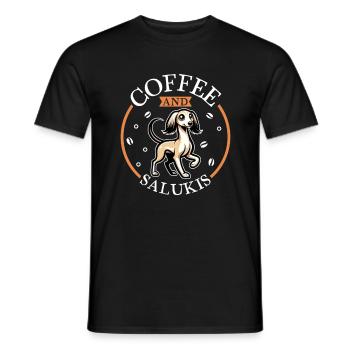 Café et Saluki - T-shirt homme - noir - Devant - AI Model Male 178 light (178cm)