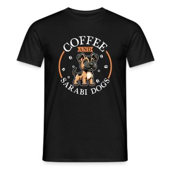 Kaffee und Zentral persischer Hirtenhund Qhadrejoo - Männer T-Shirt - Schwarz - Vorne - AI Model Male 178 light (178cm)