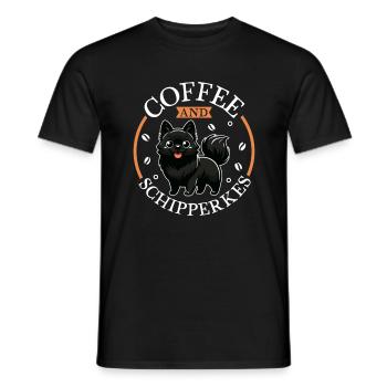 Kaffee und Schipperke - Männer T-Shirt - Schwarz - Vorne - AI Model Male 178 light (178cm)